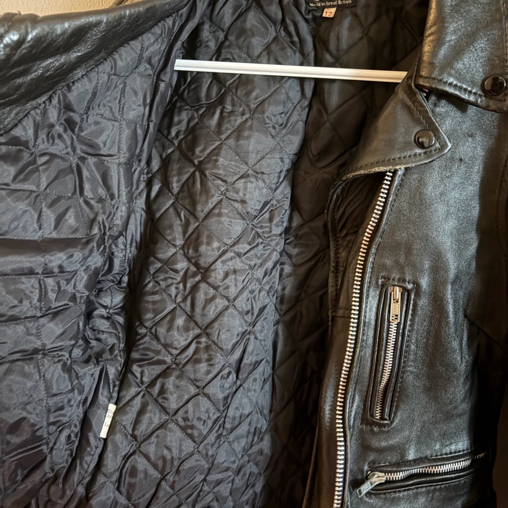 Genuine leather made in England tassel perfecto jacket fringe cowboy western - Picture 6 of 7